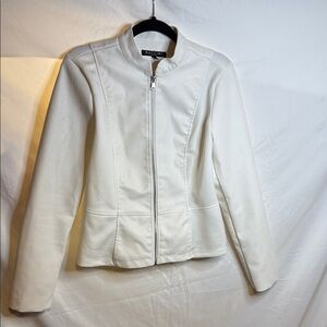 Baccini Women's Cream Leather Jacket